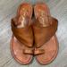 Free People Shoes | Free People Sant Antoni Brown Leather Slip-On Sandals Size 37=7 | Color: Brown | Size: 7