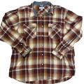 Carhartt Shirts | Carharrt Pearl Snap Men’s 2xl Red Brown Yellow Plaid Flannel Western Workwear | Color: Red | Size: Xxl