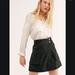 Free People Skirts | Free People Skirt 12 Black Faux Suede Leather Mini Wrap Vegan Carson New | Color: Black | Size: 12