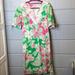 Lilly Pulitzer Dresses | Lilly Pulitzer Pink Green Floral Tie Sleeve Dress | Color: Green/Pink | Size: 8