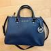 Michael Kors Bags | Michael Kors Sutton Medium Saffiano Leather Satchel Shoulder Bag. Navy And Black | Color: Blue | Size: Os