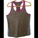 Adidas Tops | Adidas Climalite Racer Back Tank Heathered Gray With Magenta Trim Size M | Color: Gray/Pink | Size: M