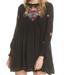 Free People Dresses | Free People Embroidered Minidress Size Xs | Color: Black | Size: Xs