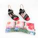 Gucci Shoes | Gucci Shea Sandals Eu 37.5 Us 7.5 Red Black Flat Dad Strap Crystal Embellished | Color: Red | Size: 37.5eu