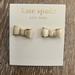 Kate Spade Jewelry | Kate Spade Bow Stud Earrings | Color: Cream/Gold | Size: Os