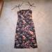 Free People Dresses | Free People Beach Party Low Back Tie Shoulder Black Print Midi Dress Size 12 | Color: Black/Pink | Size: 12