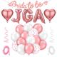 Livdouyu 24 Pieces Bride to Be Decoration, Hen Party Decoration Balloons, Hen Party Accessories Women, Bride to Be Paper Snakes, JGA Pink Confetti Balloons, Heart Balloon, JGA Garland, Bachelor Party