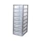PLASTIC STORAGE DRAWERS 8 TIER A4| SMALL CLEAR SILVER TOWER UNIT | OFFICE DESKTOP TABLETOP ORGANISER HOME SCHOOL BEDROOM LIVING ROOM | 75 cm HEIGHT, 34 cm DEPTH, 28 cm WIDTH