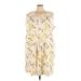 Woman Within Casual Dress - Shift Scoop Neck Sleeveless: Ivory Floral Dresses - Women's Size 30