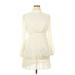 Shein Casual Dress - Mini High Neck Long Sleeve: Ivory Dresses - Women's Size X-Large