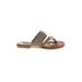 Mila Paoli Sandals: Slide Stacked Heel Bohemian Brown Print Shoes - Women's Size 7 1/2 - Open Toe