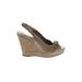 Burberry Wedges: Tan Solid Shoes - Women's Size 40 - Peep Toe