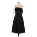 Ann Taylor Cocktail Dress - Midi Square Sleeveless: Black Print Dresses - Women's Size 0