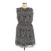 Ann Taylor LOFT Casual Dress - Mini High Neck Short sleeves: Black Dresses - Women's Size 18 Plus