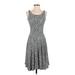 Nicole Miller New York Casual Dress - A-Line Scoop Neck Sleeveless: Gray Dresses - Women's Size X-Small