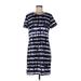 Calvin Klein Casual Dress - Shift: Blue Tie-dye Dresses - Women's Size Large