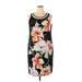 Sandra Darren Casual Dress - Mini Scoop Neck Sleeveless: Black Print Dresses - Women's Size 18