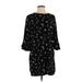 Old Navy Casual Dress - Mini Crew Neck 3/4 sleeves: Black Print Dresses - Women's Size Small Petite