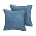 Ebern Designs Indoor/Outdoor Blue Corded Square Pillow Set, Set Of 2 Polyester/Polyfill blend | 16 H x 16 W x 6 D in | Wayfair