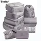 9 pieces Set Travel Organizer Storage Bags Suitcase Packing Set Storage Cases Luggage Organizer