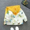 New Spring Autumn Baby Boys giacca con cappuccio Cartoon Dinosaur Print giacca a vento per 1-6 anni