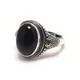 Echte reine 925er Sterling silber natürliche schwarze Onyx Steinringe für Frauen Vintage-Stil Thai