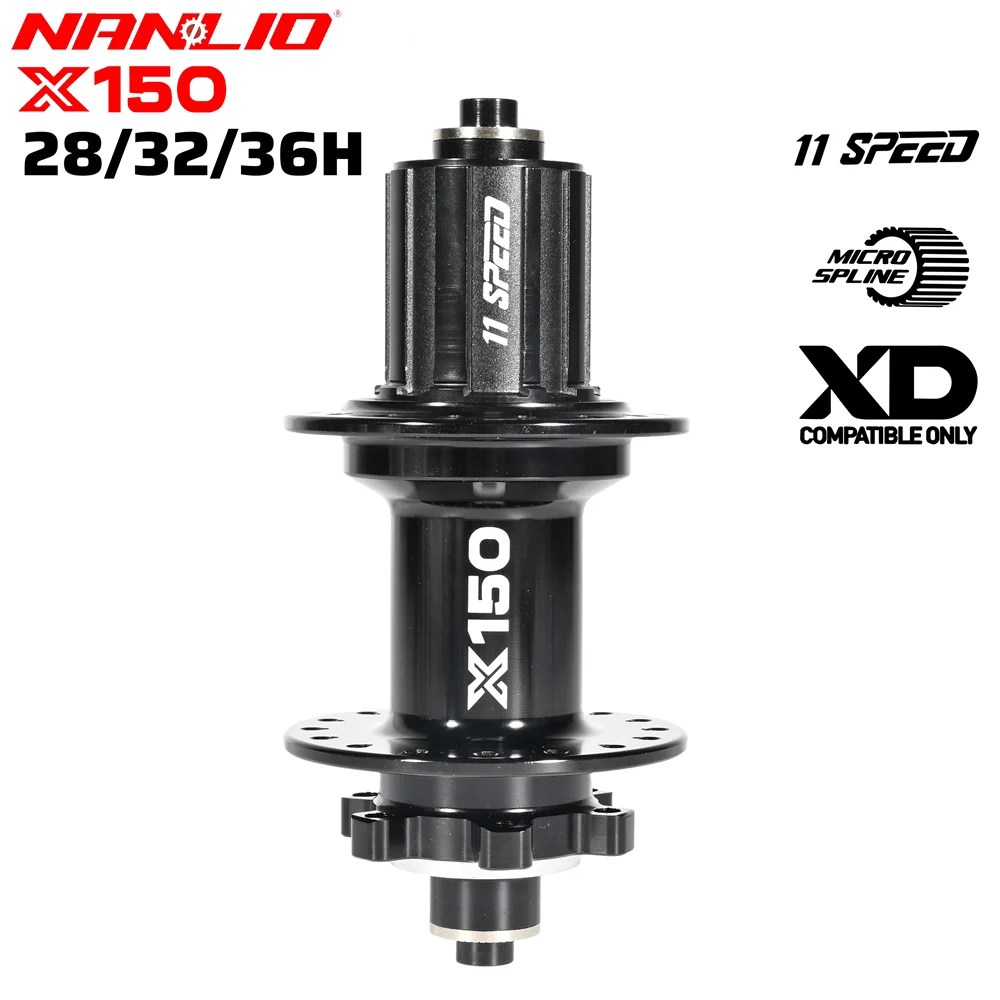 Fahrrad naben Nanlio x150 Mountainbike-Naben 6 Sperrklinken 150 Verlobung Hinterrad nabe hg ms xd 8-12 Geschwindigkeit 28 32 36 Löcher laute Radnaben Image