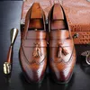 Luxus Männer Leder Loafer Designer Quasten Brogue Schuhe Männlichen Hochzeit Schuhe Mode Hohe Qualität Männer Casual Schuhe Große Größe 37-48