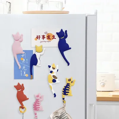 Katzen schwanz Kühlschrank Magnet haken niedlichen Cartoon Tierart reiche bunte Dekoration nach Image