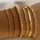 Classic Snake Chain Bracelets For Women Trendy Gold Plated Cuban Link Charm Bracelets Bangles Female