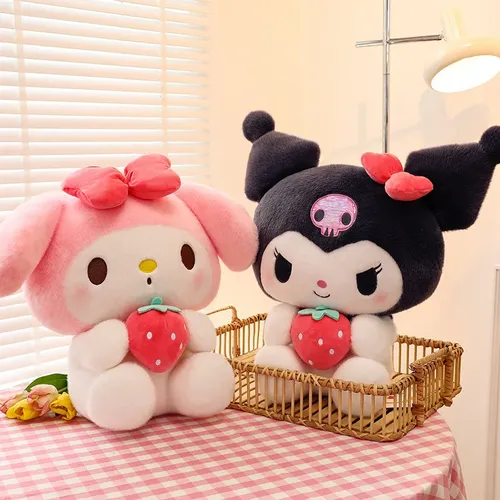 Sanrio Erdbeer Kuromi Puppe Plüsch Spielzeug Melodie Erdbeer Cinna moroll Puppen Kinder schlafen