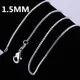 Hot classic 1.5MM Box chain 925 Sterling Silver Necklace 16/18/20/22/24 inches For Women man Fashion