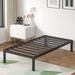 Alwyn Home Witherington 14" Heavy Duty Bed Frame, Noise Free, Strengthen Frame & Slats Metal in Black | 14 H x 39 W x 75 D in | Wayfair