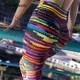 Nuova stampa Patchwork Legging abbigliamento Fitness donna stringa colorata Yoga Leggings sportivi