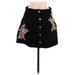 Topshop Denim Mini Skirt Mini: Black Solid Bottoms - Women's Size 8