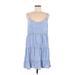 Socialite Casual Dress - A-Line Scoop Neck Sleeveless: Blue Dresses - Women's Size Medium