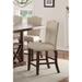 Classic Cream Upholstered Cushion Chairs Set of 2pc Counter Height Dining Chair Nailheads Solid wood Legs Dining Room