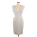 CATHERINE Catherine Malandrino Cocktail Dress - Sheath V-Neck Sleeveless: Gray Solid Dresses - Women's Size 10