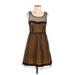 Kimchi Blue Casual Dress - A-Line Scoop Neck Sleeveless: Brown Dresses - Women's Size 2