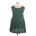 Torrid Casual Dress - A-Line Scoop Neck Sleeveless: Green Solid Dresses - New - Women's Size 3X Plus