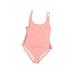 Carmen Marc Valvo Swimwear One Piece Swimsuit: Pink Print Swimwear - Women's Size 14