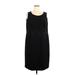 Kasper Casual Dress - Sheath Scoop Neck Sleeveless: Black Print Dresses - Women's Size 18