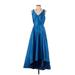 Belle Badgley Mischka Cocktail Dress: Blue Dresses - Women's Size 4