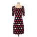 Banana Republic Factory Store Casual Dress - Sheath Scoop Neck Short sleeves: Red Polka Dots Dresses - Women's Size Small