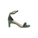 27 EDIT Heels: Green Solid Shoes - Women's Size 7 1/2 - Open Toe