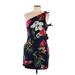 Trafaluc by Zara Casual Dress - Sheath Open Neckline Sleeveless: Black Floral Dresses - Women's Size Large