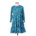 Zara Casual Dress - DropWaist: Blue Batik Dresses - Women's Size X-Small