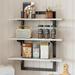 Floating Shelves for Wall, 24 inch Kitchen Shelves Wall Mounted, 3 Tier Coffee Bar Shelf with Foldable Brackets , Retro Grey