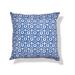 22"x22" Ikat Flower Block Print Cotton Accent Decorative Throw Pillow Poly Filled Removable Insert Square Machine Wash Blue