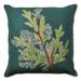 22"x22" Green Juniper Branch Cotton Accent Decorative Throw Pillow Poly Filled Removable Insert Square - 22 x 22